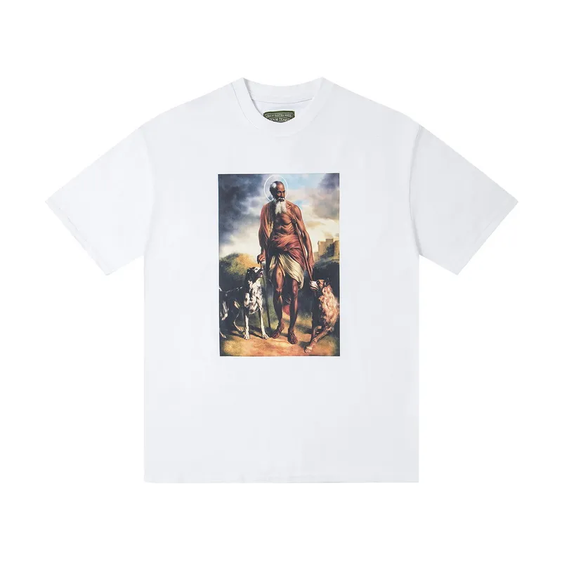 D315# DENIM TEARS Kapok classic pure cotton loose unisex white short-sleeved T-shirt P110 S-XL